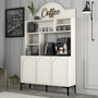 Hanah Home Lyon 120 Mueble Bar para Café Crema y Negro